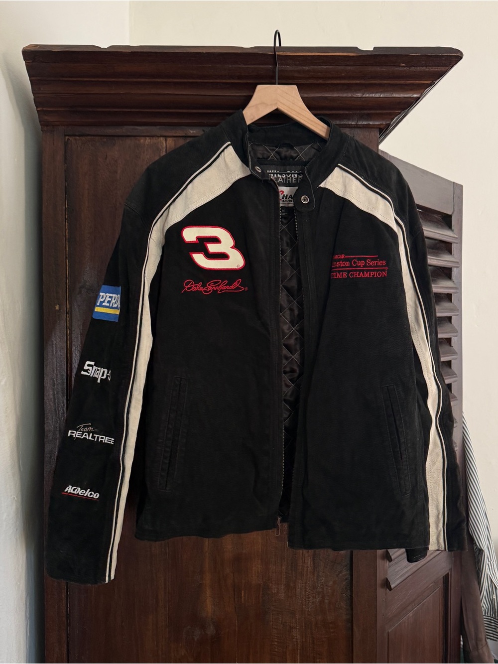 Dale Earnhardt #3 Black Racing Jacket with White Stripes